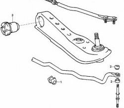 329 р. Полиуретановая втулка стойки стабилизатора передней подвески Точка Опоры Toyota Crown S150 седан дорестайлинг (1995-1997)  с доставкой в г. Екатеринбург. Увеличить фотографию 2
