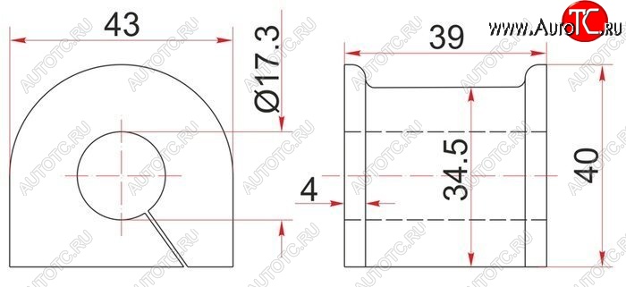 183 р. Резиновая втулка заднего стабилизатора (D=17.3) SAT Toyota Crown S150 седан дорестайлинг (1995-1997)  с доставкой в г. Екатеринбург