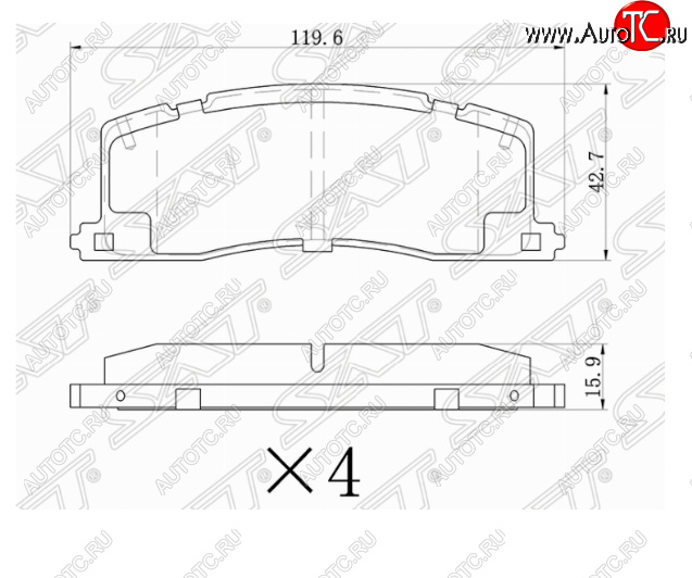 999 р. Комплект задних тормозных колодок SAT  Toyota Estima  XR10,XR20 - Estima Emina  XR10, XR20  с доставкой в г. Екатеринбург