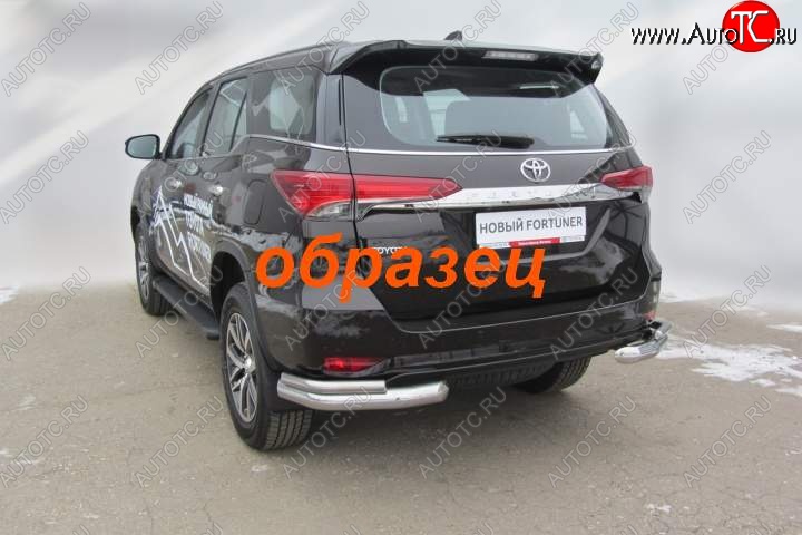 13 649 р. Уголки d76+d42 двойные Toyota Fortuner AN160 дорестайлинг (2015-2020) (Цвет: серебристый)  с доставкой в г. Екатеринбург