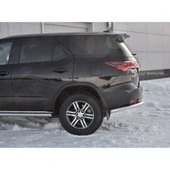 9 349 р. Защита заднего бампера (Ø63 мм уголки, нержавейка) Russtal  Toyota Fortuner  AN160 (2015-2020) дорестайлинг  с доставкой в г. Екатеринбург. Увеличить фотографию 3