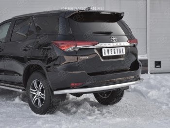 14 999 р. Защита заднего бампера (Ø63 мм, нержавейка) Russtal Toyota Fortuner AN160 дорестайлинг (2015-2020)  с доставкой в г. Екатеринбург. Увеличить фотографию 1