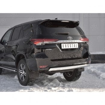 12 949 р. Защита заднего бампера (Ø75х42 мм, нержавейка) Russtal Toyota Fortuner AN160 дорестайлинг (2015-2020)  с доставкой в г. Екатеринбург. Увеличить фотографию 4