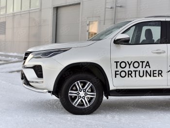 17 399 р. Защита переднего бампера (Ø63 мм, нержавейка) SLITKOFF Toyota Fortuner AN160 рестайлинг (2020-2024)  с доставкой в г. Екатеринбург. Увеличить фотографию 4