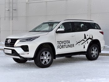 16 699 р. Защита переднего бампера (Ø75х42 мм, нержавейка) Russtal Toyota Fortuner AN160 рестайлинг (2020-2025)  с доставкой в г. Екатеринбург. Увеличить фотографию 3