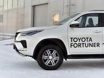 16 699 р. Защита переднего бампера (Ø75х42 мм, нержавейка) Russtal Toyota Fortuner AN160 рестайлинг (2020-2025)  с доставкой в г. Екатеринбург. Увеличить фотографию 4