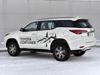 10 649 р. Защита заднего бампера (Ø75х42 мм, нержавейка) Russtal  Toyota Fortuner  AN160 (2020-2024) рестайлинг  с доставкой в г. Екатеринбург. Увеличить фотографию 3