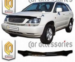 1 899 р. Дефлектор капота CA Plastic  Toyota Harrier  XU10 (1997-2003) дорестайлинг, рестайлинг (Classic черный, Без надписи)  с доставкой в г. Екатеринбург. Увеличить фотографию 1