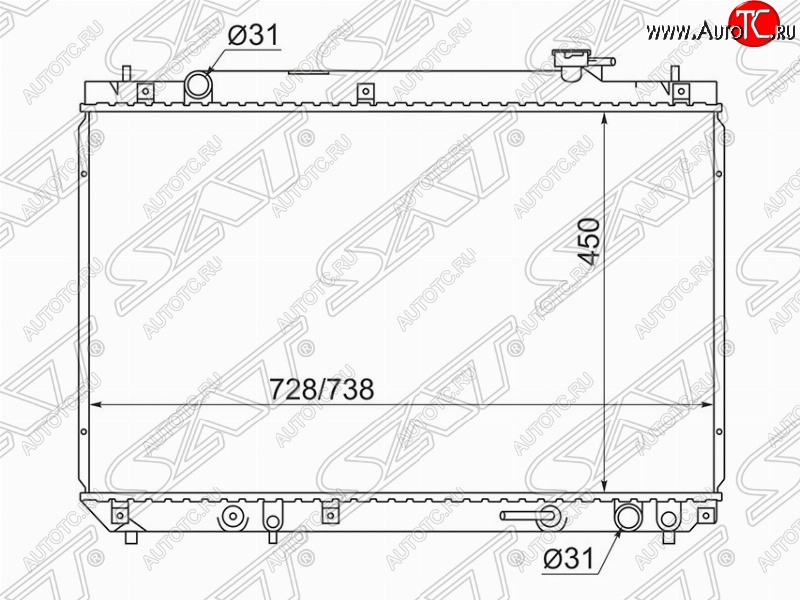 7 299 р. Радиатор двигателя SAT Toyota Harrier XU10 дорестайлинг (1997-2000)  с доставкой в г. Екатеринбург