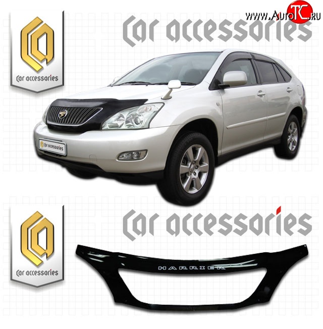 2 899 р. Дефлектор капота CA-Plastic exclusive  Toyota Harrier  XU30 (2003-2013) (Classic черный, Без надписи)  с доставкой в г. Екатеринбург