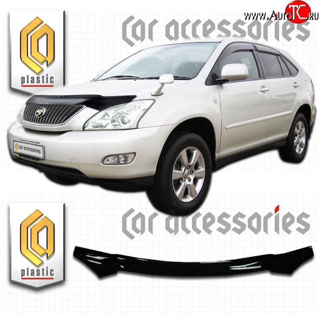 2 079 р. Дефлектор капота CA-Plastic  Toyota Harrier  XU30 (2003-2013) (Classic черный, Без надписи)  с доставкой в г. Екатеринбург