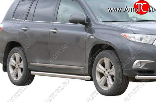 26 999 р. Защита порогов ТехноСфера (Техно Сфера) (нержавейка, 63.5 mm) Toyota Highlander XU40 рестайлинг (2010-2013)  с доставкой в г. Екатеринбург