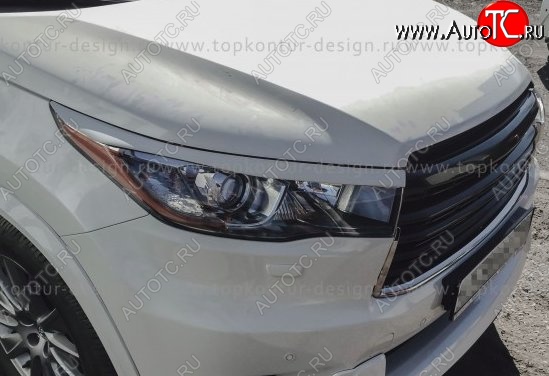 2 199 р. Реснички на фары TopKontur Design Toyota Highlander XU50 дорестайлинг (2013-2017) (Неокрашенные)  с доставкой в г. Екатеринбург