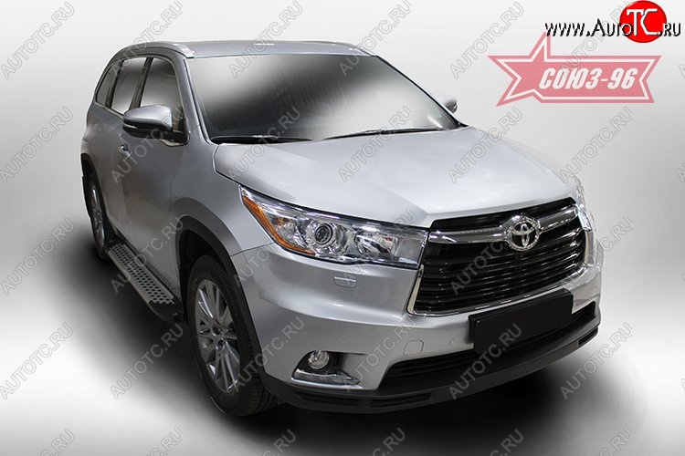 9 089 р. Пороги из алюминиевого профиля Souz-96 Toyota Highlander XU50 дорестайлинг (2013-2017)  с доставкой в г. Екатеринбург