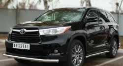 18 749 р. Защита порогов из круглой трубы диаметром 63 мм SLITKOFF Toyota Highlander XU50 дорестайлинг (2013-2017)  с доставкой в г. Екатеринбург. Увеличить фотографию 2