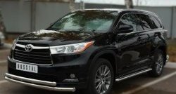 26 599 р. Широкая защита порогов SLITKOFF Toyota Highlander XU50 дорестайлинг (2013-2017)  с доставкой в г. Екатеринбург. Увеличить фотографию 3