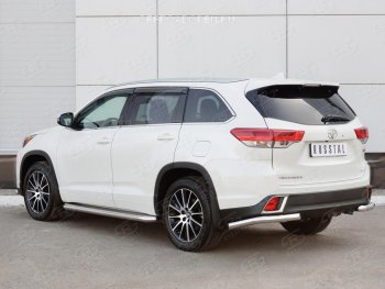 13 999 р. Защита заднего бампера (Ø63 мм уголки, нержавейка) SLITKOFF Toyota Highlander XU50 дорестайлинг (2013-2017)  с доставкой в г. Екатеринбург. Увеличить фотографию 4