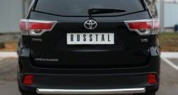 13 999 р. Защита заднего бампера (Ø63 мм, нержавейка) SLITKOFF Toyota Highlander XU50 дорестайлинг (2013-2017)  с доставкой в г. Екатеринбург. Увеличить фотографию 2