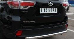 13 999 р. Защита заднего бампера (Ø63 мм, нержавейка) SLITKOFF Toyota Highlander XU50 дорестайлинг (2013-2017)  с доставкой в г. Екатеринбург. Увеличить фотографию 3