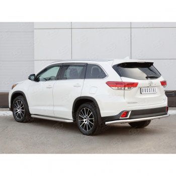 17 999 р. Защита заднего бампера (Ø63 мм, нержавейка) SLITKOFF Toyota Highlander XU50 рестайлинг (2016-2020)  с доставкой в г. Екатеринбург. Увеличить фотографию 2