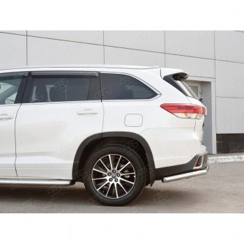 17 999 р. Защита заднего бампера (Ø63 мм, нержавейка) SLITKOFF Toyota Highlander XU50 рестайлинг (2016-2020)  с доставкой в г. Екатеринбург. Увеличить фотографию 3