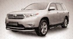 16 299 р. Одинарная защита переднего бампера диаметром 76 мм Slitkoff  Toyota Highlander  XU40 (2010-2013) рестайлинг (Цвет: нержавеющая полированная сталь)  с доставкой в г. Екатеринбург. Увеличить фотографию 1