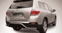 14 549 р. Защита заднего бампера из фигурной трубы диаметром 57 мм Slitkoff  Toyota Highlander  XU40 (2010-2013) рестайлинг (Цвет: нержавеющая полированная сталь)  с доставкой в г. Екатеринбург. Увеличить фотографию 1