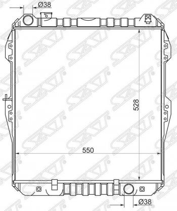 Радиатор двигателя SAT Toyota Hilux N140, N150, N160, N170 дорестайлинг (1997-2001)