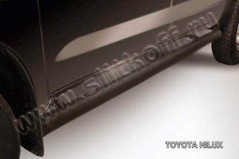 14 449 р. Защита порогов Slitkoff  Toyota Hilux  AN20,AN30 (2011-2016)  2-ой рестайлинг (Цвет: серебристый)  с доставкой в г. Екатеринбург. Увеличить фотографию 1