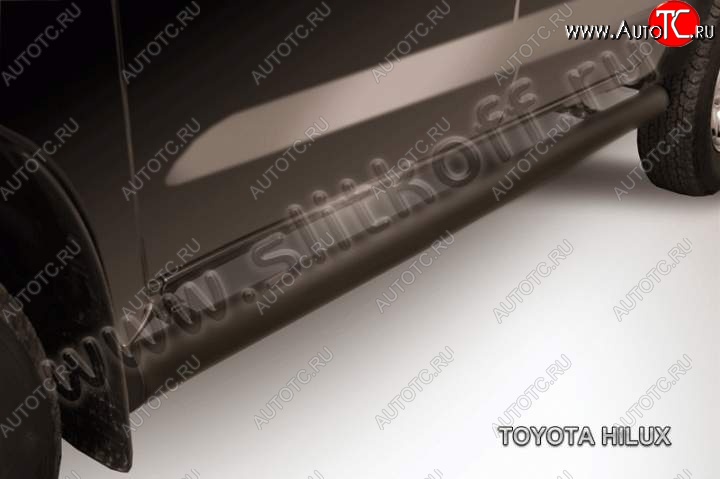 14 449 р. Защита порогов Slitkoff  Toyota Hilux  AN20,AN30 (2011-2016)  2-ой рестайлинг (Цвет: серебристый)  с доставкой в г. Екатеринбург