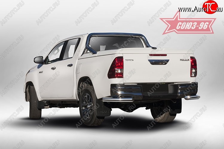 13 769 р. Защита заднего бампера из боковых уголков Souz-96 (d76) Toyota Hilux AN120 дорестайлинг (2016-2020)  с доставкой в г. Екатеринбург