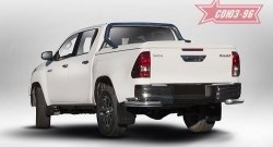 Защита заднего бампера из двойных боковых уголков Souz-96 (d76/42) Toyota Hilux AN120 дорестайлинг (2016-2020)