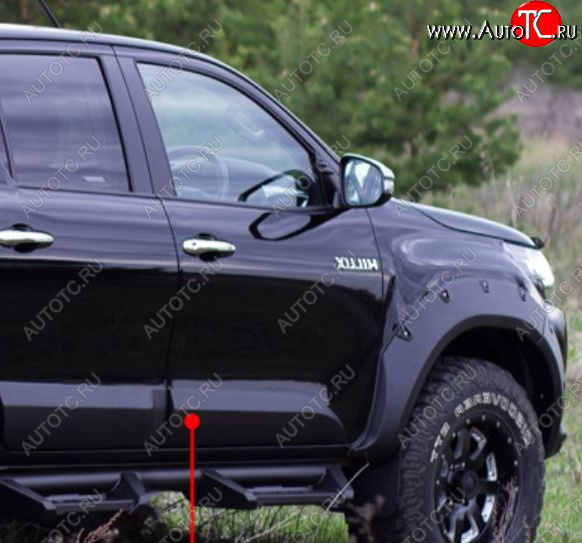 3 179 р. Молдинг двери RA (передний правый) Toyota Hilux AN120 дорестайлинг (2016-2020) (Поверхность глянец под покраску, Неокрашенный)  с доставкой в г. Екатеринбург