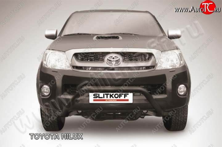 24 699 р. Кенгурятник d57 низкий широкий мини Slitkoff  Toyota Hilux  AN10,AN20 (2008-2011) 1-ый рестайлинг (Цвет: серебристый)  с доставкой в г. Екатеринбург