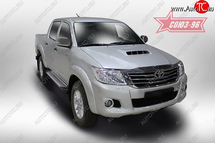 9 899 р. Пороги из алюминиевого профиля Souz-96 Toyota Hilux AN20,AN30  2-ой рестайлинг (2011-2016)  с доставкой в г. Екатеринбург