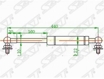 Газовый упор капота SAT Toyota Land Cruiser 100 1-ый рестайлинг (2002-2005)