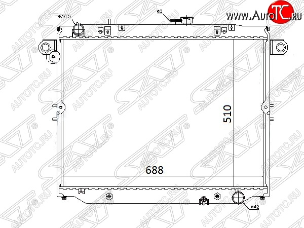 12 649 р. Радиатор двигателя SAT (1HDFTE 4.2 DIESEL)  Toyota Land Cruiser  100 (1998-2007) дорестайлинг, 1-ый рестайлинг, 2-ой рестайлинг  с доставкой в г. Екатеринбург