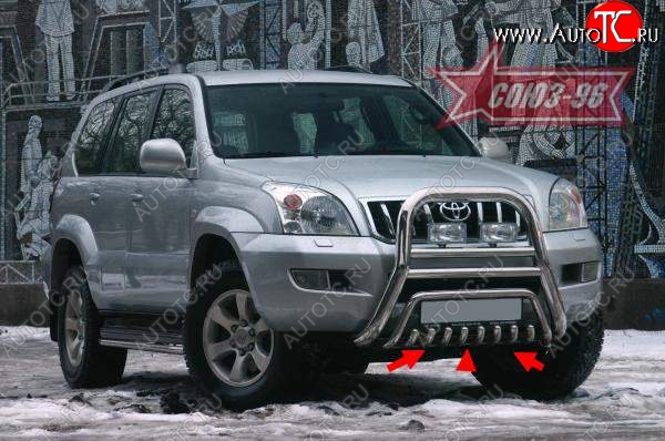 15 434 р. Защита переднего бампера нижняя Souz-96 Toyota Land Cruiser Prado J120 (2002-2009)  с доставкой в г. Екатеринбург