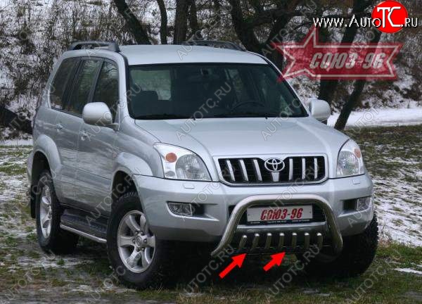 14 264 р. Защита переднего бампера нижняя Souz-96 Toyota Land Cruiser Prado J120 (2002-2009)  с доставкой в г. Екатеринбург