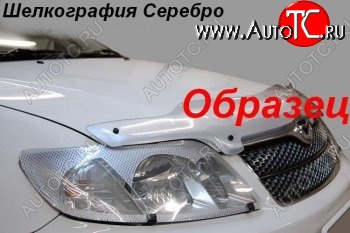 2 159 р. Защита фар (J120-J125) CA-Plastic  Toyota Land Cruiser Prado  J120 (2002-2009) (Шелкография серебро)  с доставкой в г. Екатеринбург