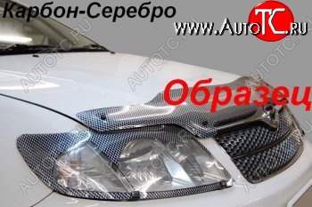 2 399 р. Защита фар (J120-J125) CA-Plastic  Toyota Land Cruiser Prado  J120 (2002-2009) (Шелкография карбон-серебро)  с доставкой в г. Екатеринбург