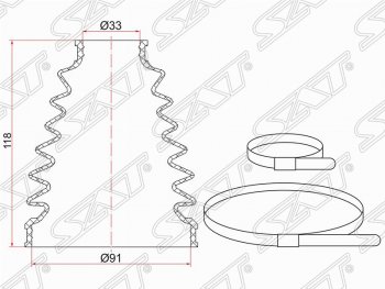 Пыльник ШРУСа (наружный) SAT Toyota (Тойота) Land Cruiser Prado (Лэнд)  J120 (2002-2009) J120