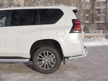 17 699 р. Защита заднего бампера (Ø63 мм, нержавейка) SLITKOFF Toyota Land Cruiser Prado J150 2-ой рестайлинг (2017-2020)  с доставкой в г. Екатеринбург. Увеличить фотографию 2