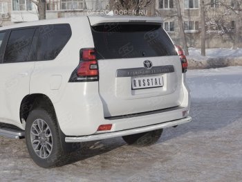 17 699 р. Защита заднего бампера (Ø63 мм, нержавейка) SLITKOFF Toyota Land Cruiser Prado J150 2-ой рестайлинг (2017-2020)  с доставкой в г. Екатеринбург. Увеличить фотографию 4