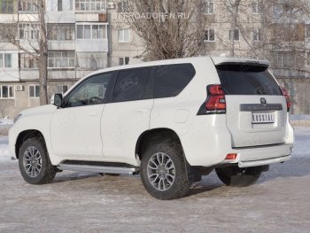 15 299 р. Защита заднего бампера (Ø76 мм, нержавейка) SLITKOFF Toyota Land Cruiser Prado J150 2-ой рестайлинг (2017-2020)  с доставкой в г. Екатеринбург. Увеличить фотографию 2