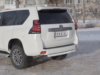 15 299 р. Защита заднего бампера (Ø76 мм, нержавейка) SLITKOFF Toyota Land Cruiser Prado J150 2-ой рестайлинг (2017-2020)  с доставкой в г. Екатеринбург. Увеличить фотографию 3