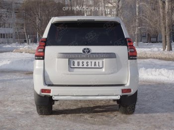 15 299 р. Защита заднего бампера (Ø76 мм, нержавейка) SLITKOFF Toyota Land Cruiser Prado J150 2-ой рестайлинг (2017-2020)  с доставкой в г. Екатеринбург. Увеличить фотографию 4