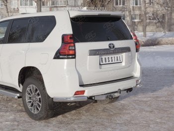 9 599 р. Защита заднего бампера (Ø76 мм уголки, нержавейка) SLITKOFF Toyota Land Cruiser Prado J150 2-ой рестайлинг (2017-2020)  с доставкой в г. Екатеринбург. Увеличить фотографию 4