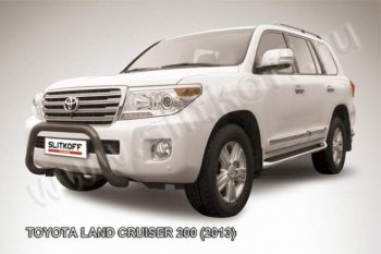 22 999 р. Кенгурятник d76 низкий мини Toyota Land Cruiser 200 1-ый рестайлинг (2012-2015) (Цвет: серебристый)  с доставкой в г. Екатеринбург. Увеличить фотографию 1