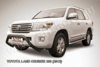 22 999 р. Кенгурятник d76 низкий широкий мини Toyota Land Cruiser 200 1-ый рестайлинг (2012-2015) (Цвет: серебристый)  с доставкой в г. Екатеринбург. Увеличить фотографию 1